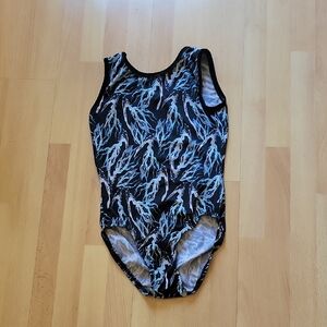 Kids Black and Blue Patterned Leotard